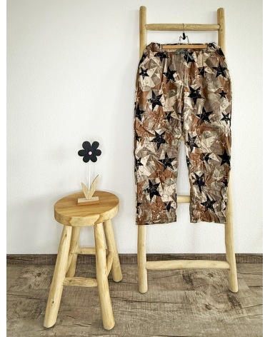 Hose Cascara - Sterne - Braun/Beige/Schwarz Trousers