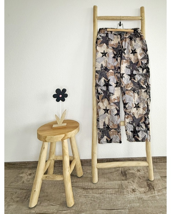 Hose Cascara - Sterne - Grau/Beige/SchwarzPantalons