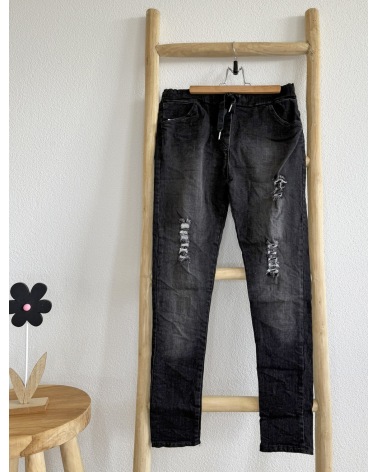 Jeans Cascara - Schlupf/Destroyed - Schwarz Jeans
