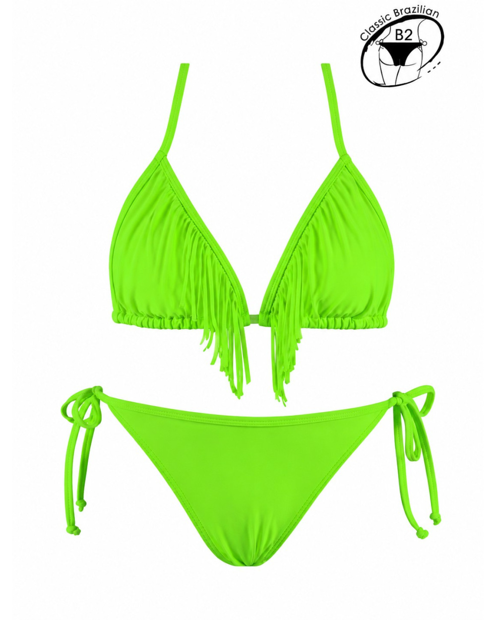 Bikini Rae - Fransen - Neongrün Bikinis