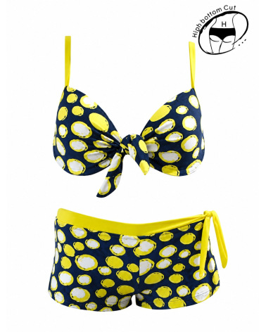 Bikini Rae - High Waist - Dunkelblau/GelbBikinis