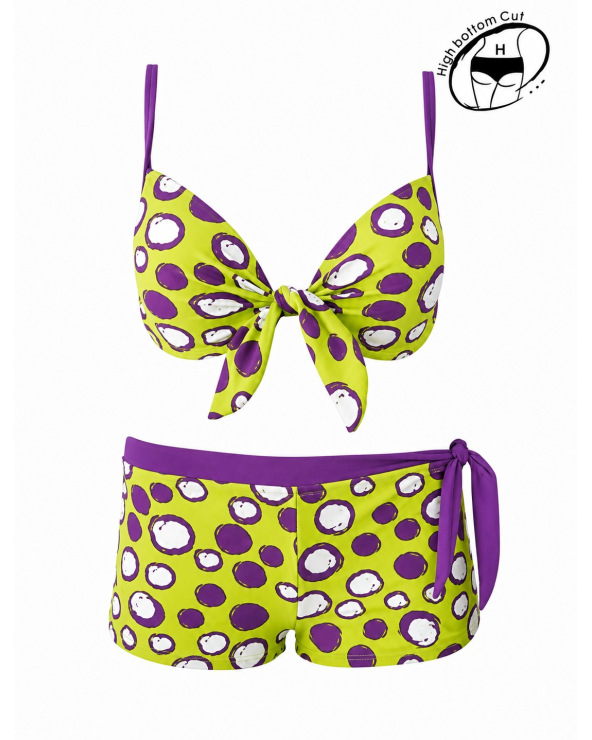 Bikini Rae - High Waist - Grün/Lila Bikinis