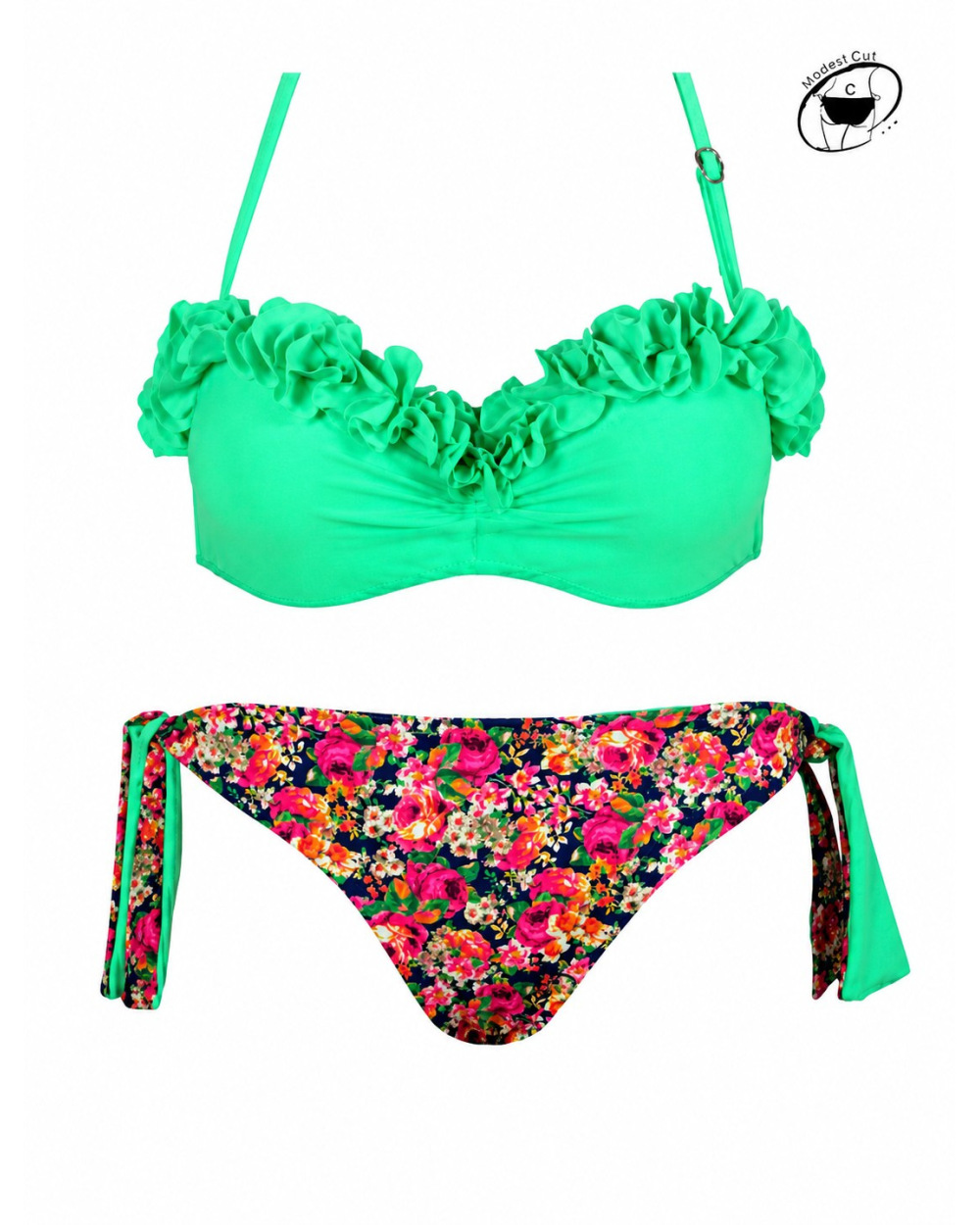 Bikini Rae - Flowers - Grün Costumi da bagno