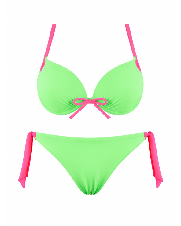 Bikini Rae - Push Up - Neongrün/Neonrosa Bikinis