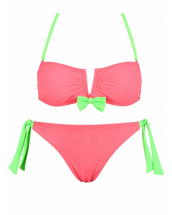 Bikini Rae - Colormix - Lachs/Grün Bikinis