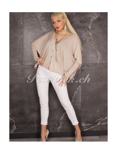 Pullover Louise Orop - Oversized - Beige