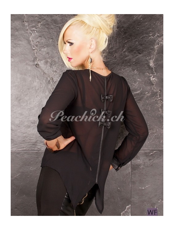 Bluse Up Girl - Chiffon - Schwarz