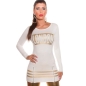 Pullover MS Fashion - Feinstrick - Creme/Gold