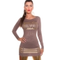 Pullover MS Fashion - Feinstrick - Cappuccino/Gold