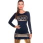 Pullover MS Fashion - Feinstrick - Dunkelblau/Gold