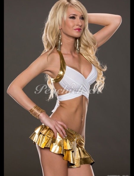 Hot Styles - Top mit Rock - Weiss/Gold