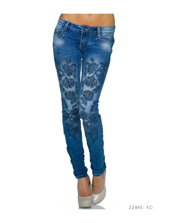 Jeans Miss Two - Ausbrenn Motive - Blau